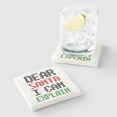 Lieber Weihnachten kann ich Weihnachten-Kinderlist Steinuntersetzer (Seitenansicht)