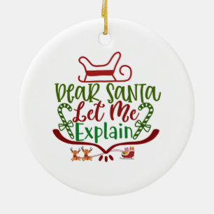 Lieber Weihnachten Lass Ich erkläre Weihnachten Keramik Ornament