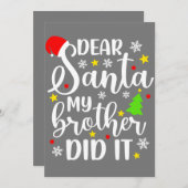 Lieber Weihnachten, mein Bruder hat es lustige Wei Einladung (Vorne/Hinten)