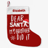 Lieber Weihnachten, mein Bruder hat es sonniges We Kleiner Weihnachtsstrumpf (Vorderseite)