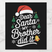 Lieber Weihnachten, mein Bruder hat es sonniges We Weinetikett (Einzelnes Label)