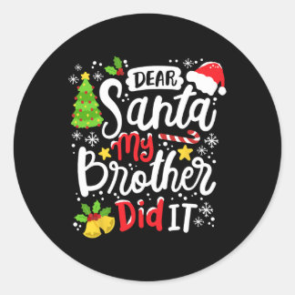 Lieber Weihnachten, mein Bruder hat es Spaß Weihna Runder Aufkleber