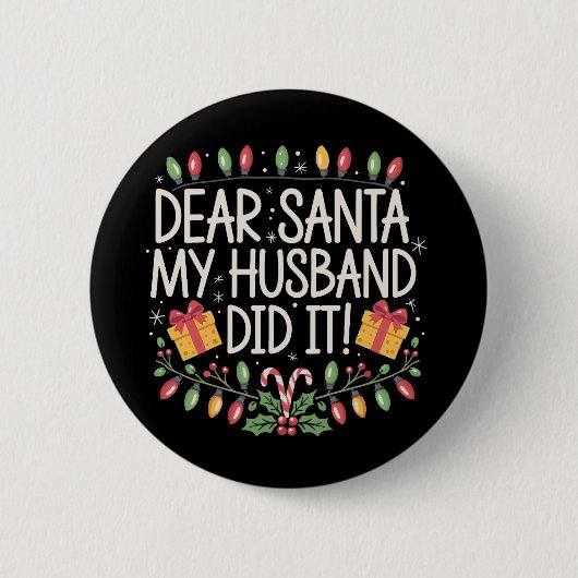 Lieber Weihnachten, mein Ehemann hat Weihnachten F Button (Vorderseite)