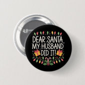Lieber Weihnachten, mein Ehemann hat Weihnachten F Button (Vorne & Hinten)