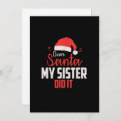 Lieber Weihnachten, meine Schwester hat es getan - Einladung (Vorne/Hinten)