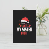 Lieber Weihnachten, meine Schwester hat es getan - Einladung (Stehend Vorderseite)
