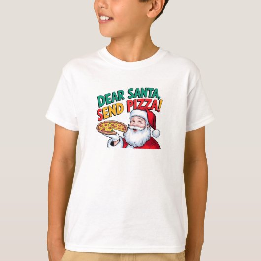 Lieber Weihnachten Pizza schicken T-Shirt (Vorderseite)