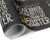 Lieber Weihnachten war besser als meine Schwester  Geschenkpapier (Rolleneckpunkt)