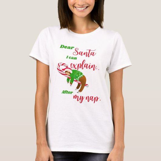 Lieber Weihnachts-Nickerchen auf Candy Cane T-Shirt (Vorderseite)