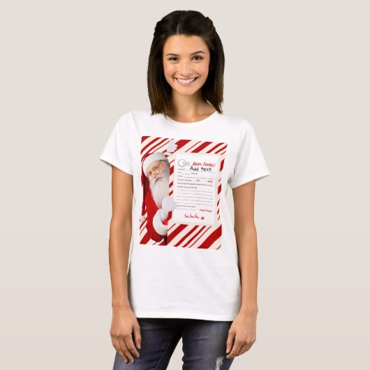 Lieber Weihnachtsbrief Red Candy Stripe T-Shirt (Vorne ganz)