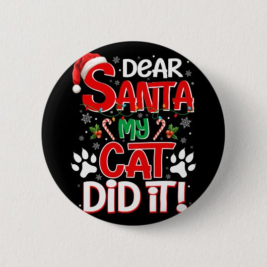 Lieber Weihnachtskater hat es lustige Weihnachtska Button (Vorderseite)