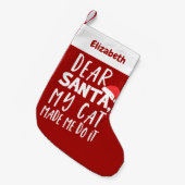 Lieber Weihnachtskater ließ mich Weihnachten erleb Kleiner Weihnachtsstrumpf (Vorderansicht (hängend))