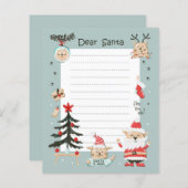 Lieber Weihnachtskatzen Brief an den Weihnachtsman (Vorne/Hinten)