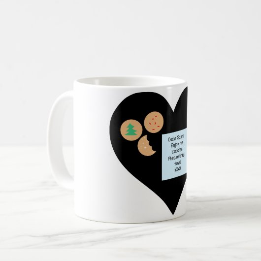 Lieber Weihnachtskekse bringen Spielzeug schwarzes Kaffeetasse (Vorderseite Links)
