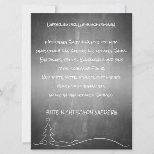 Lieber Weihnachtsmann (Vorderseite)