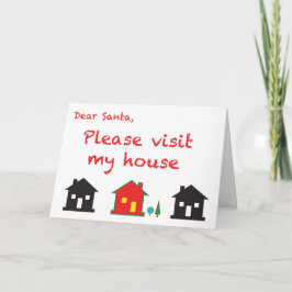 Lieber Weihnachtsmann Besuchen Sie bitte mein Haus Feiertagskarte