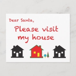 Lieber Weihnachtsmann Besuchen Sie bitte mein Haus Feiertagspostkarte