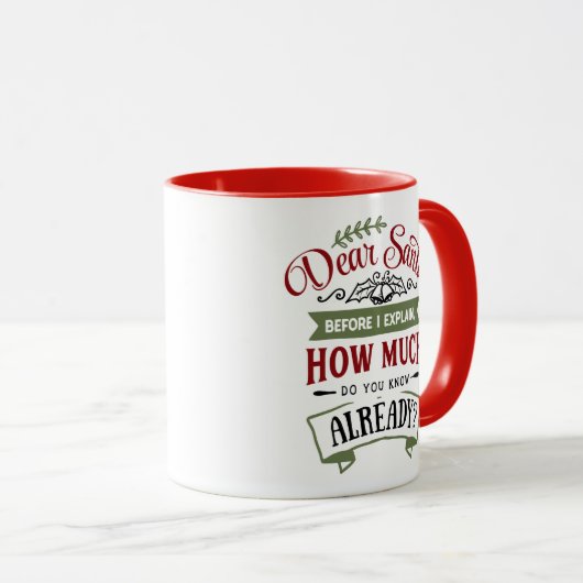 Lieber Weihnachtsmann, bevor ich das Weihnachtsang Tasse (VorderseiteRechts)