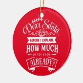 Lieber Weihnachtsmann, bevor ich ein lustiges Weih Keramik Ornament (Links)