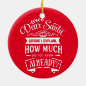 Lieber Weihnachtsmann, bevor ich ein lustiges Weih Keramik Ornament (Hinten)