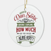 Lieber Weihnachtsmann, bevor ich ein lustiges Weih Keramik Ornament (Links)