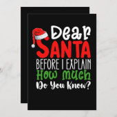 Lieber Weihnachtsmann, bevor ich erkläre, wie viel Einladung (Vorne/Hinten)