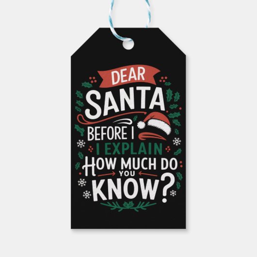 Lieber Weihnachtsmann, bevor ich erkläre, wie viel Geschenkanhänger (Rückseite)