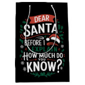 Lieber Weihnachtsmann, bevor ich erkläre, wie viel Mittlere Geschenktüte (Vorderseite)