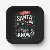 Lieber Weihnachtsmann, bevor ich erkläre, wie viel Pappteller (Vorderseite)