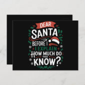 Lieber Weihnachtsmann, bevor ich erkläre, wie viel Postkarte (Vorne/Hinten)