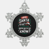 Lieber Weihnachtsmann, bevor ich erkläre, wie viel Schneeflocken Zinn-Ornament (Vorderseite)