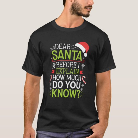 Lieber Weihnachtsmann, bevor ich erkläre, wie viel T-Shirt (Vorderseite)