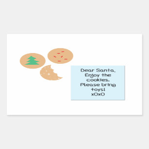 Lieber Weihnachtsmann - Bitte Spielzeug mitbringen Rechteckiger Aufkleber