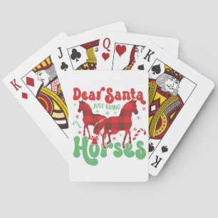 Lieber Weihnachtsmann bring einfach nur die Pferde Spielkarten
