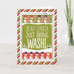Lieber Weihnachtsmann bring einfach Washi-Schneema Karte