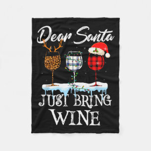 Lieber Weihnachtsmann bring einfach Wein Weihnacht Fleecedecke