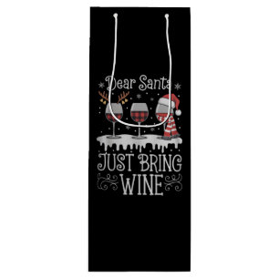 Lieber Weihnachtsmann bring einfach Wein Xmas Trin Geschenktüte Für Weinflaschen