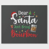 Lieber Weihnachtsmann bringen Bourbon trinken Weih Geschenkpapier (Flach)