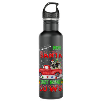 Lieber Weihnachtsmann bringen Kühe Santa Farm Red  Edelstahlflasche