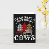 Lieber Weihnachtsmann bringen Kühe Weihnachtsbüffe Karte (Gelbe Blume)
