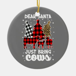 Lieber Weihnachtsmann bringen Kühe Weihnachtsbüffe Keramik Ornament