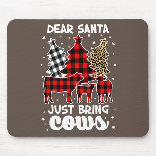 Lieber Weihnachtsmann bringen Kühe Weihnachtsbüffe Mousepad (Vorne)
