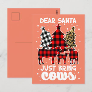 Lieber Weihnachtsmann bringen Kühe Weihnachtsbüffe Postkarte