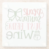 Lieber Weihnachtsmann Bringen Sie Wine Moderne Wei Glasuntersetzer (Rückseite)