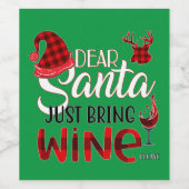 Lieber Weihnachtsmann bringen Weinkennzeichen Weinetikett (Einzelnes Label)