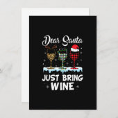Lieber Weihnachtsmann bringen Weinleopard Weihnach Einladung (Vorne/Hinten)
