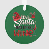 Lieber Weihnachtsmann bringen Weinverzierung Ornament (Rückseite)