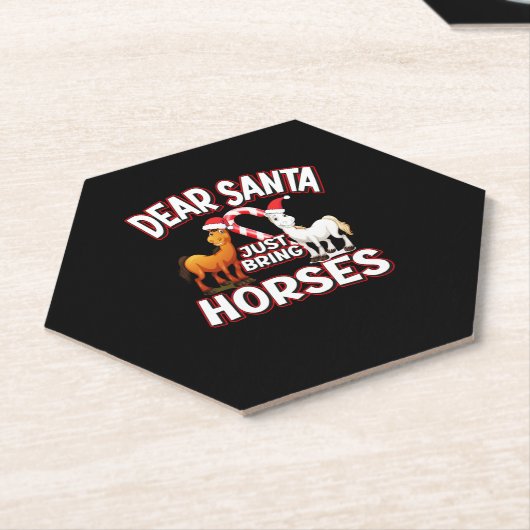 Lieber Weihnachtsmann bringt Pferde Untersetzer (angewinkelt)