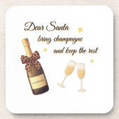 Lieber Weihnachtsmann Champagner-Design Getränkeuntersetzer (Vorderseite)