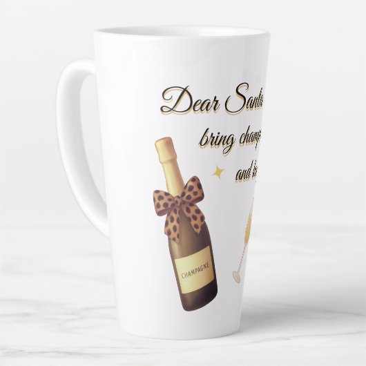 Lieber Weihnachtsmann Champagner-Design Milchtasse (Linke Ecke)